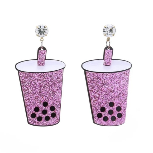 Bubble Tea Boba Milk Tea Earrings NEW! - Picture 6 of 8